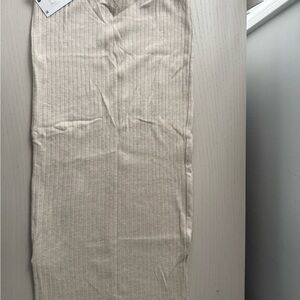 Zara Beige Ribbed Knit Scarf